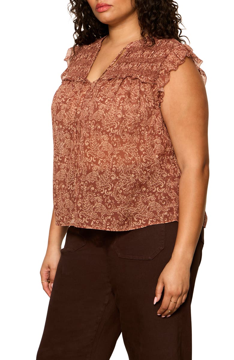 Sanctuary Free Feeling Paisley Top, Alternate, color, Ivory/ Mosaic Clay