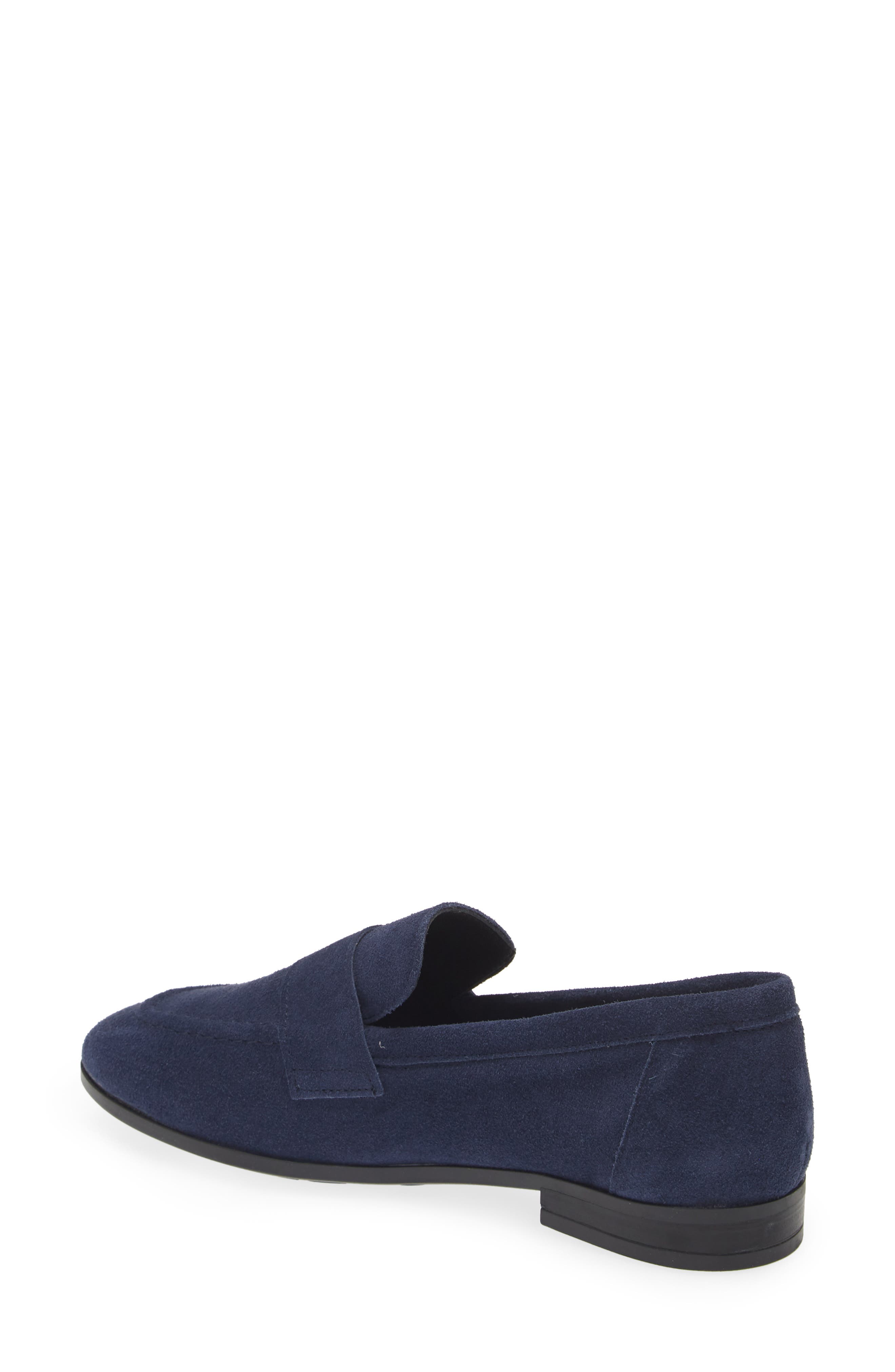Ardelle Moc Toe Loafer, Alternate, color, NAVY SUEDE