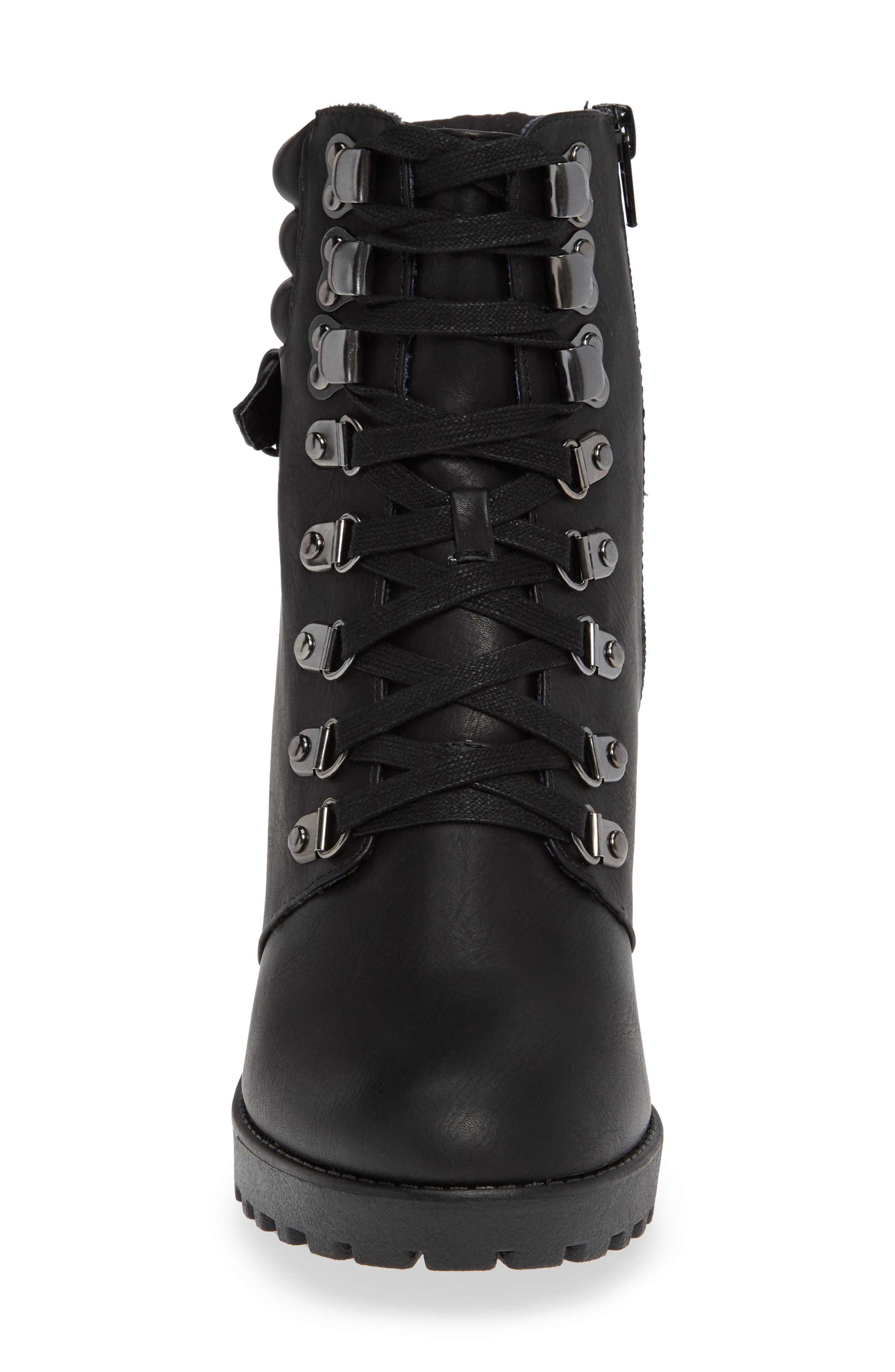 MIA Annamaria Lug Sole Combat Boot, Alternate, color, Black