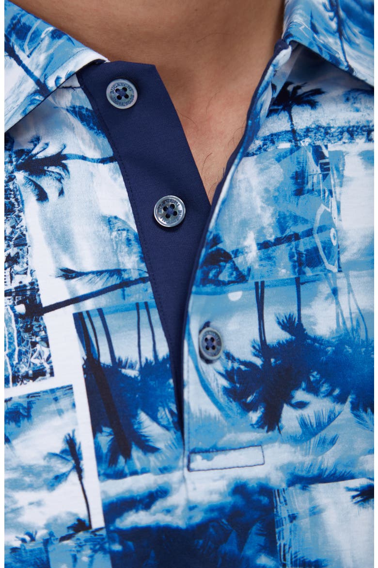 Hendrix Digital Tropical Print Pima Cotton Polo, Alternate, color, CLASSIC BLUE