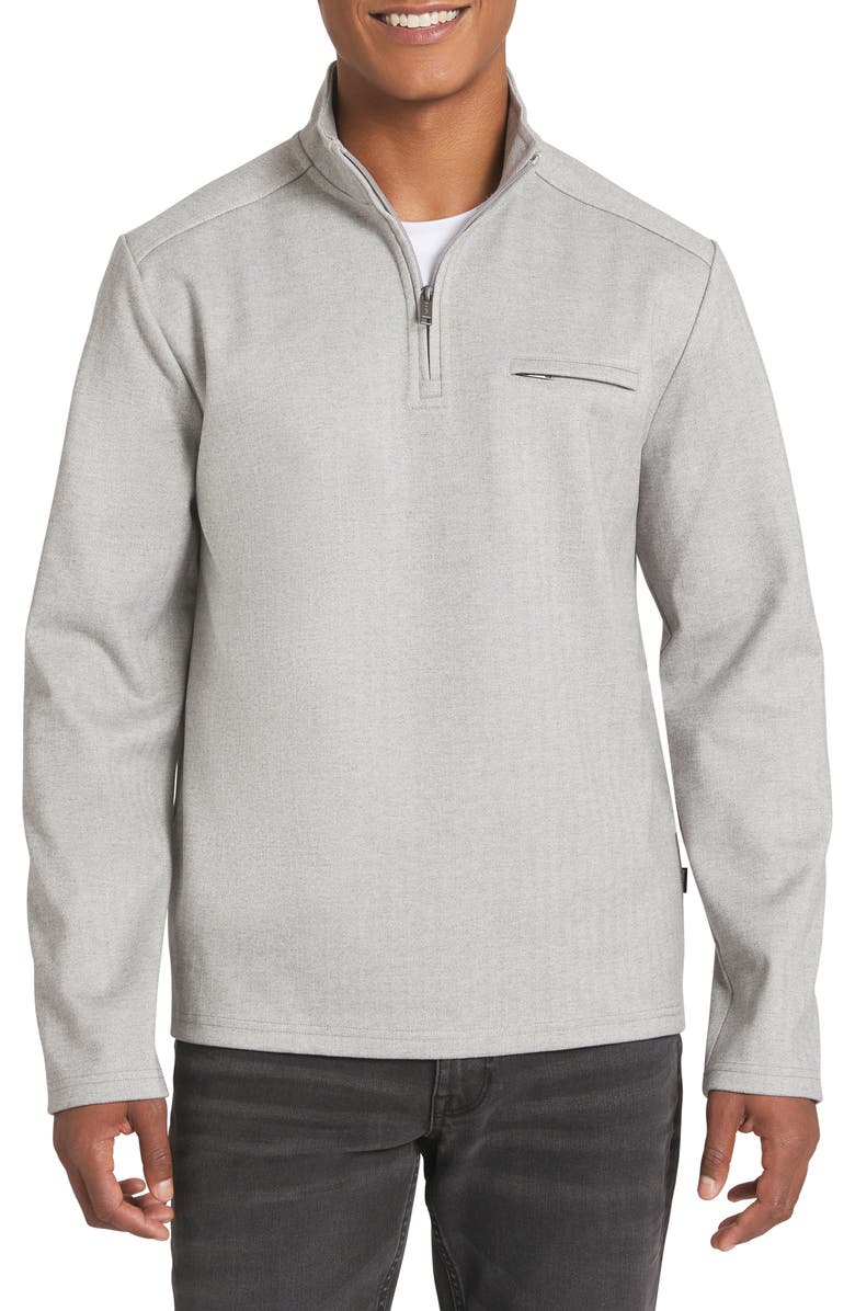 DKNY SPORTSWEAR Macon Quarter Zip Pullover, Main, color, Heather Gray
