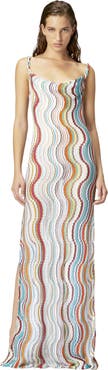 Missoni Long Cover-up Dress With Lamé Wave Motif