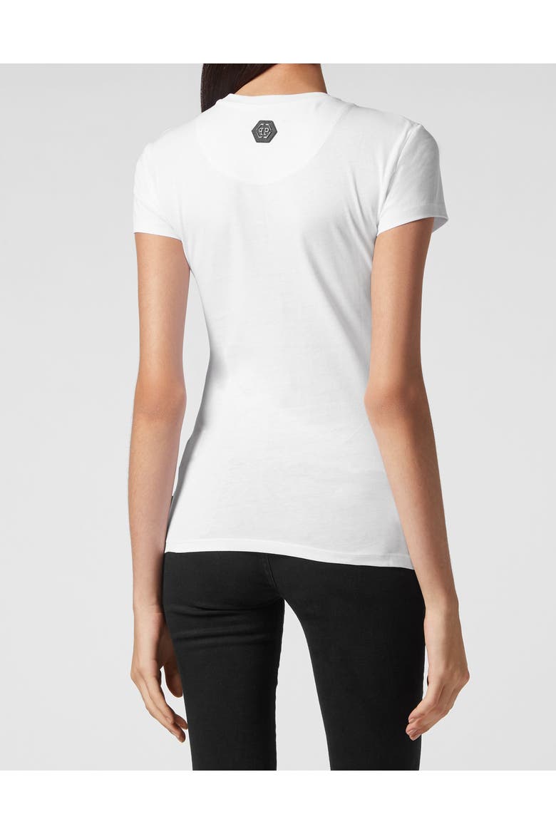 T-Shirt Sexy Pure Fit Skull With Crystals Women, Alternate, color, white