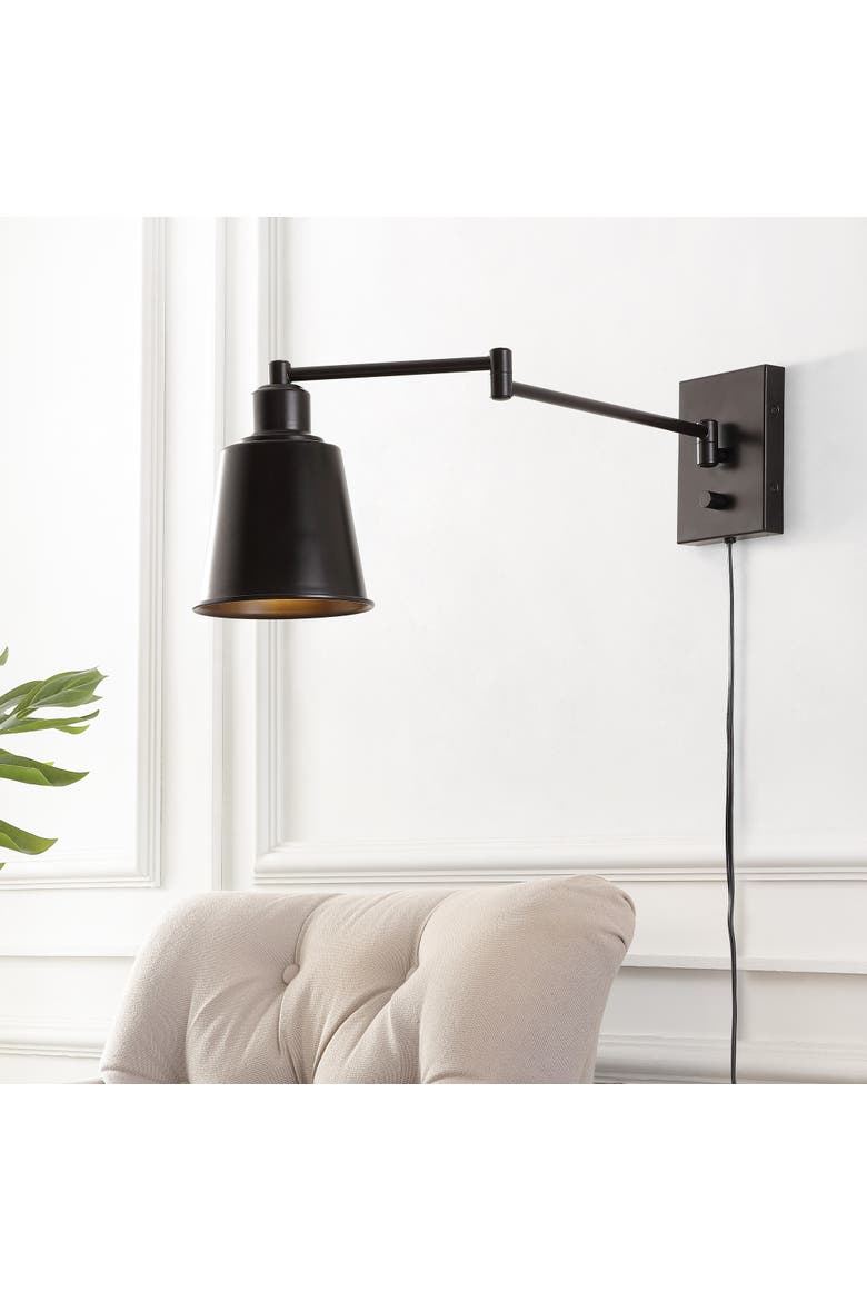 Cary Iron Contemporary Swing Arm LED Wall Sconce, Main, color, Oil Rubbed Bronze