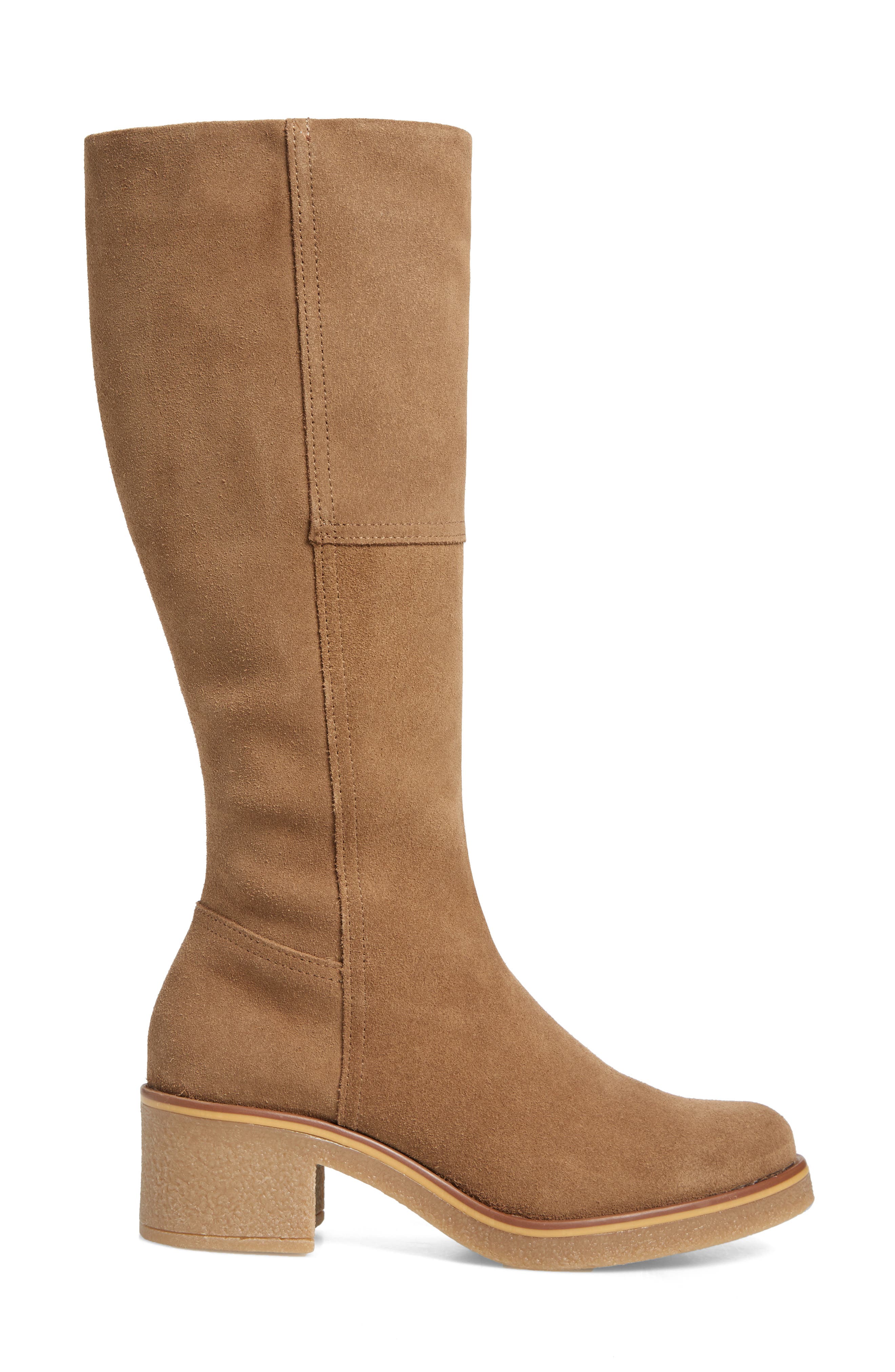 Lana Waterproof Knee High Boot, Alternate, color, MUSHROOM SUEDE