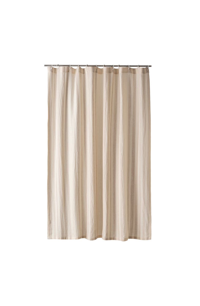 Olive & Linen Soho Supersoft Shower Curtain, Main, color, Sand