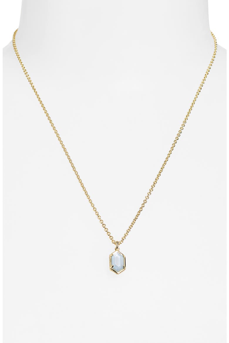 Hallie Short Pendant Chain Necklace, Alternate, color, GOLD SKY BLUE PEARL
