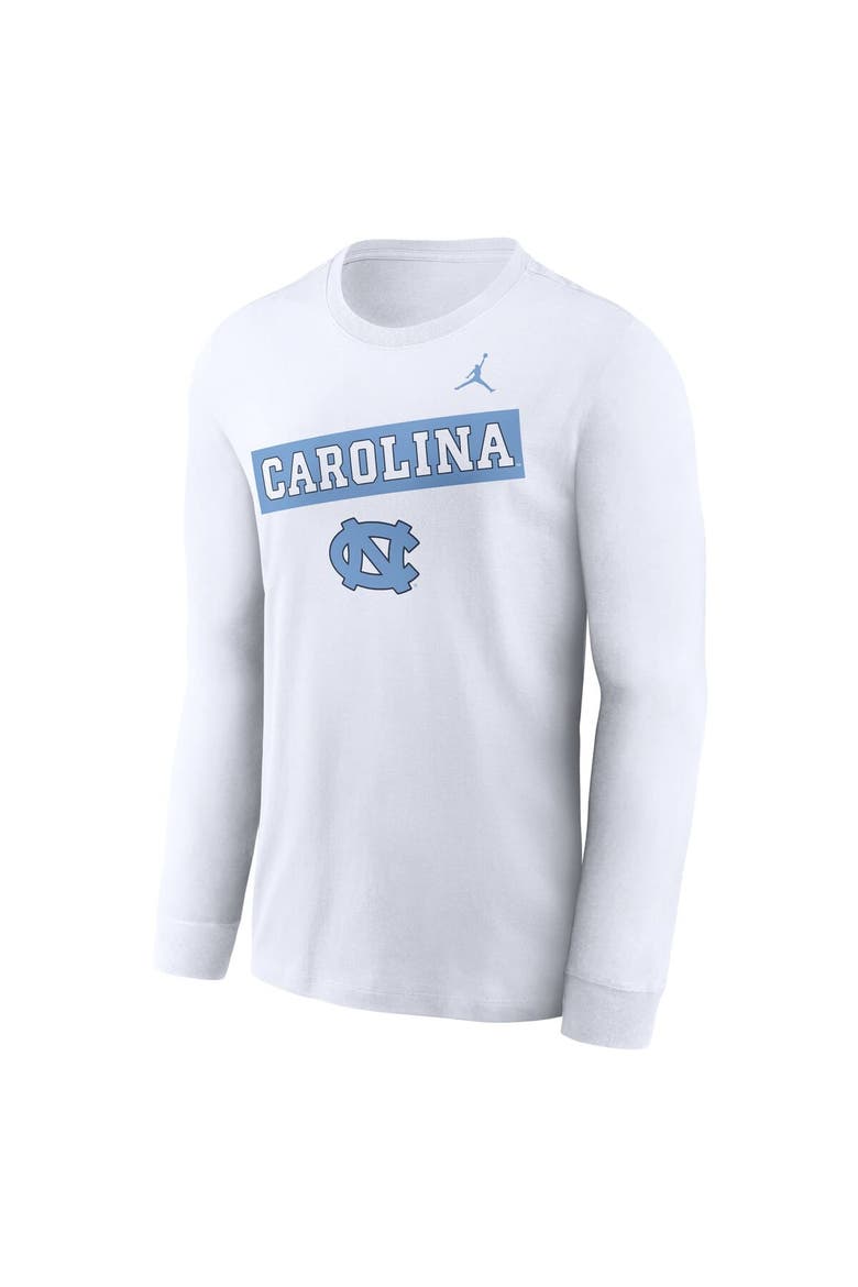 Men's Jordan Brand White North Carolina Tar Heels Two-Hit Classic Location Long Sleeve T-Shirt, Alternate, color, White