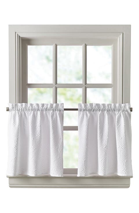 Chrysanthemum Set of 2 Floral Tier Curtains