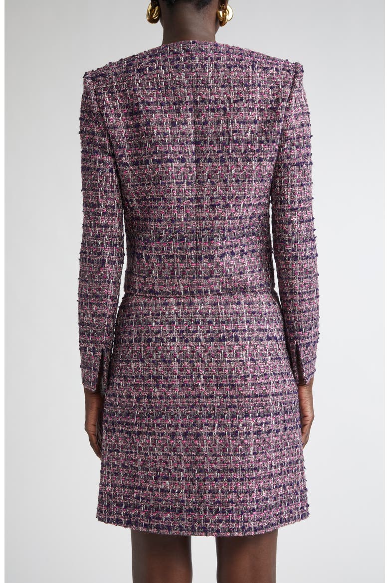 Metallic Tape Tweed Crop Jacket, Alternate, color, ROSE QUARTZ/ BOYSENBERRY MULTI