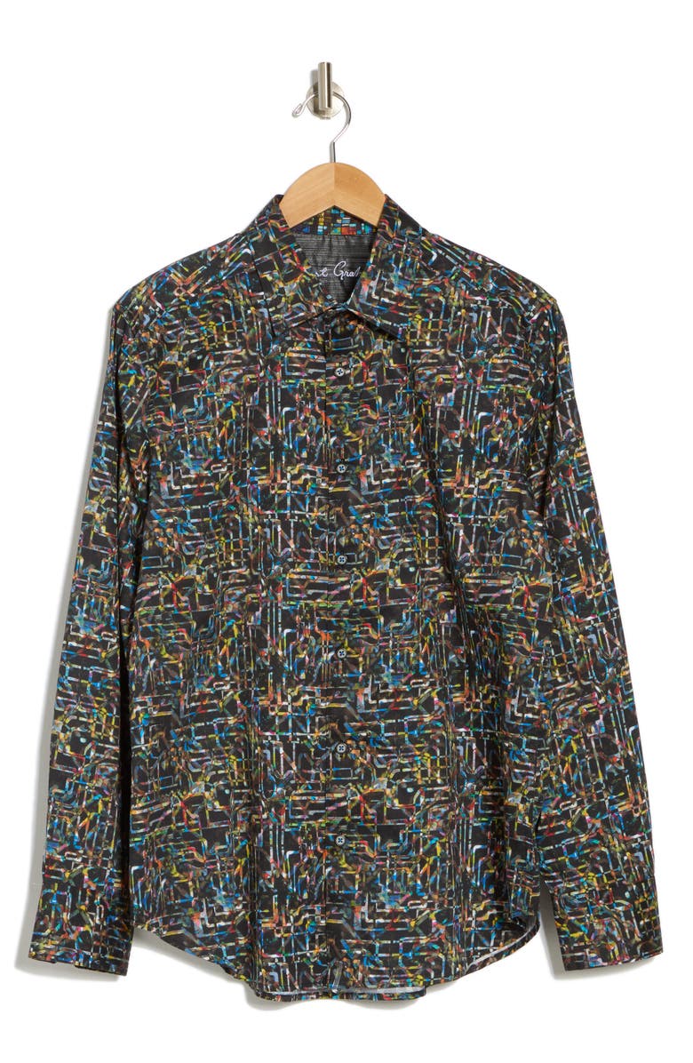 Robert Graham Maze Long Sleeve Cotton Button-Up Shirt, Alternate, color,