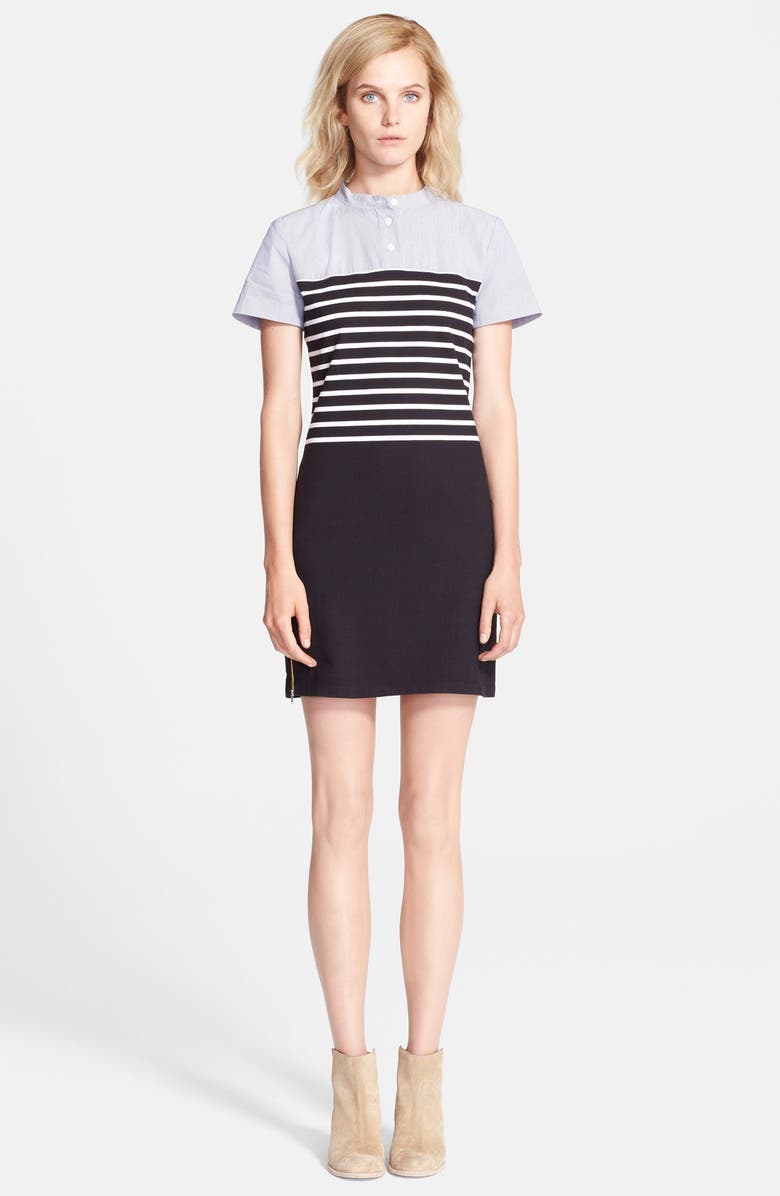 Band of Outsiders Short Sleeve Breton Stripe Dress, Main, color,