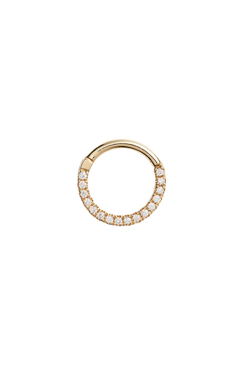 16-Gauge Diamond Front Eternity Clicker Earring, Main, color, YELLOW GOLD/ DIAMOND
