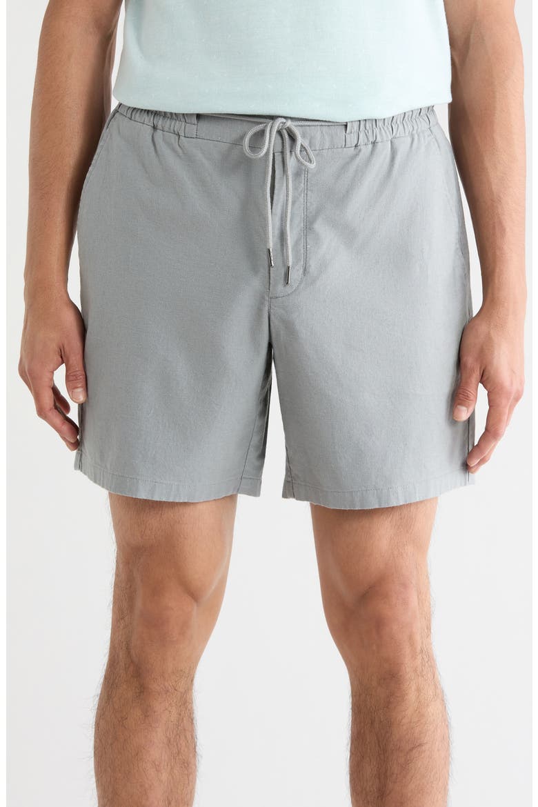 7-Inch Linen Blend Shorts, Main, color, GREY MONUMENT