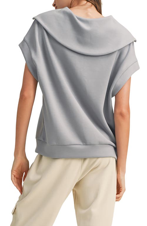 Wishlist Scuba Half Zip Muscle Top In Slate