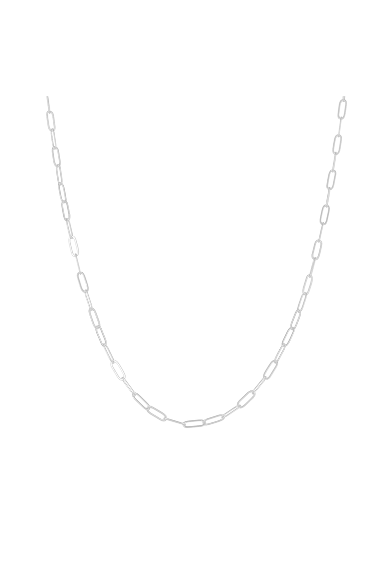 Sterling Silver Large Rectangular Chain Necklace, Main, color, Silver