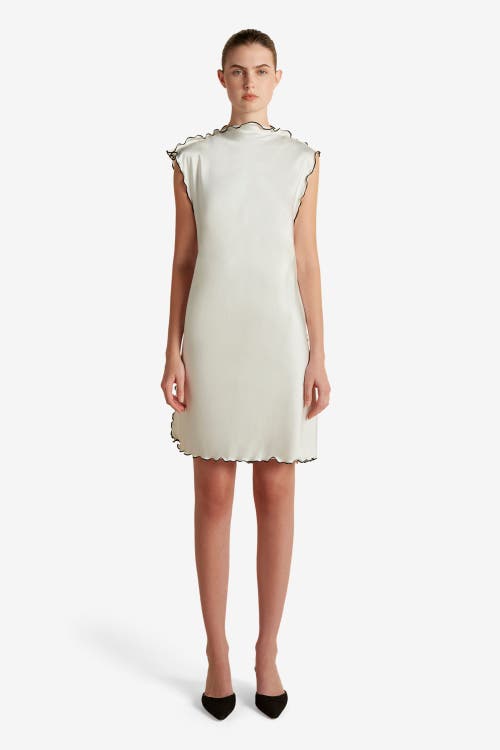 Marina Moscone Cady Mini Sheath With Scalloped Edge In Animal Print