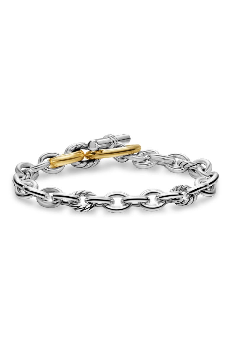 DY Mercer® Toggle Chain Bracelet in Sterling Silver with 18K Yellow Gold and Diamonds, 12.7mm, Alternate, color, DIAMOND