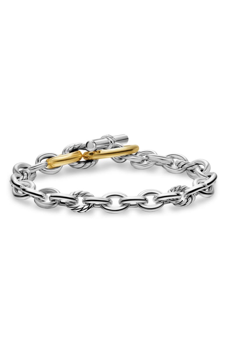 David Yurman DY Mercer<sup>®</sup> Toggle Chain Bracelet in Sterling Silver with 18K Yellow Gold and Diamonds, 12.7mm, Alternate, color, Diamond