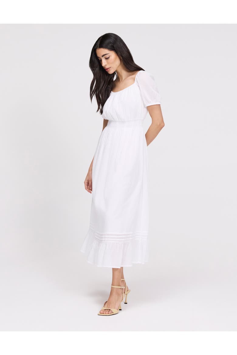 Petite Mandy Cotton Voile Midi Dress, Alternate, color, White