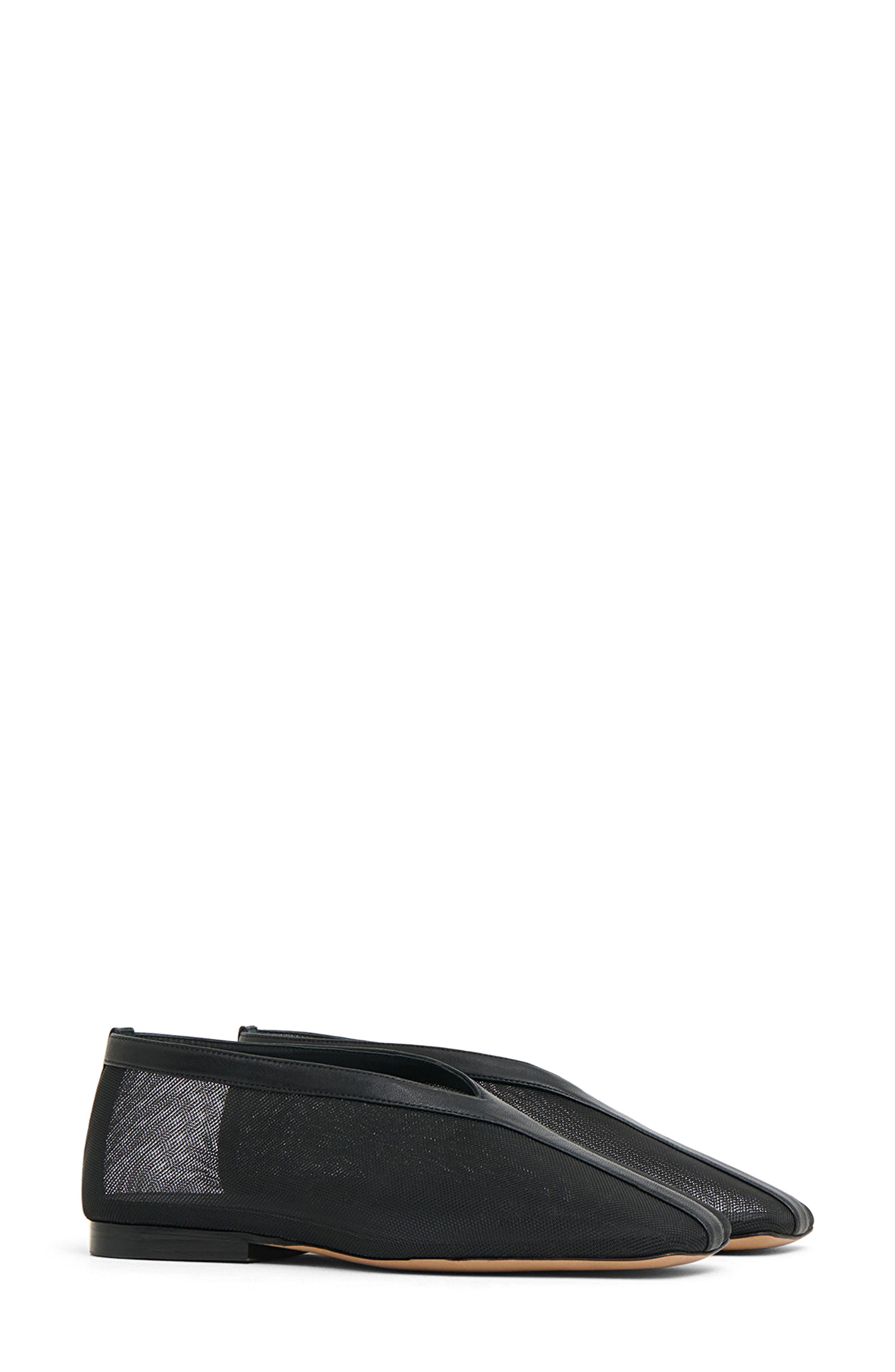 Mansur Gavriel Square Toe Flat, Main, color, Black