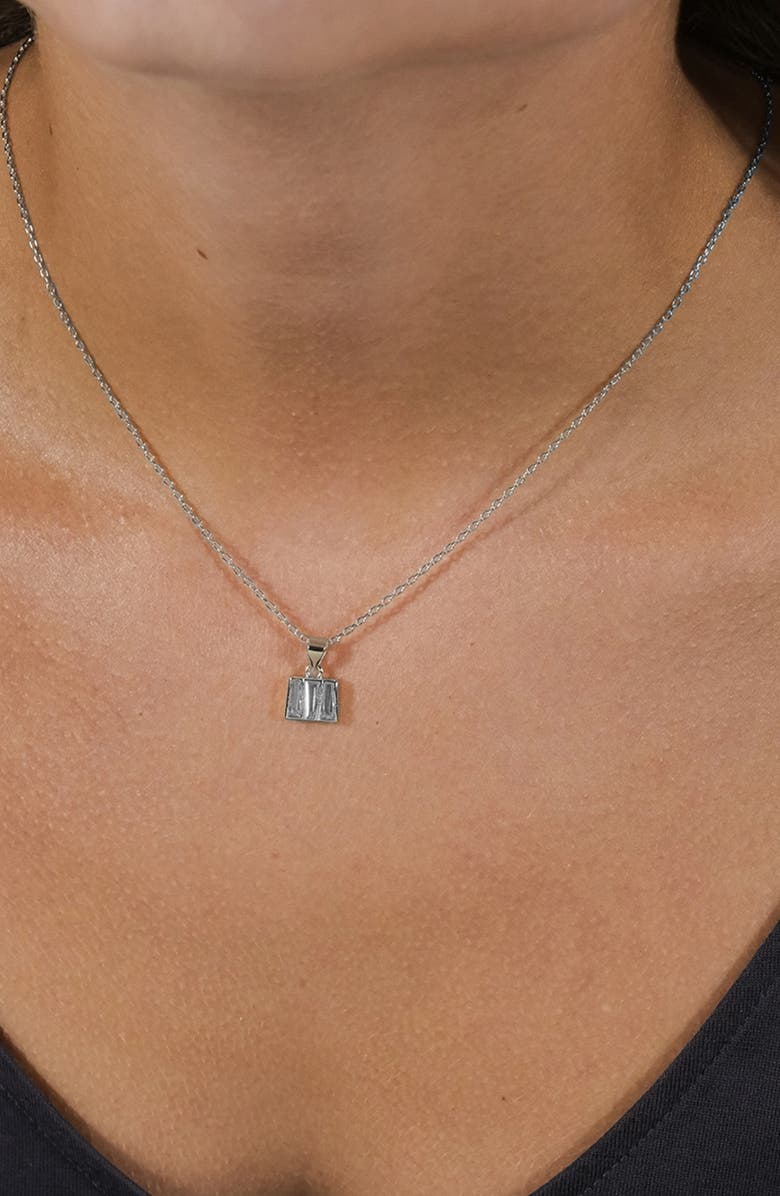 Sterling Forever Colsie CZ Pendant Necklace, Alternate, color, Silver