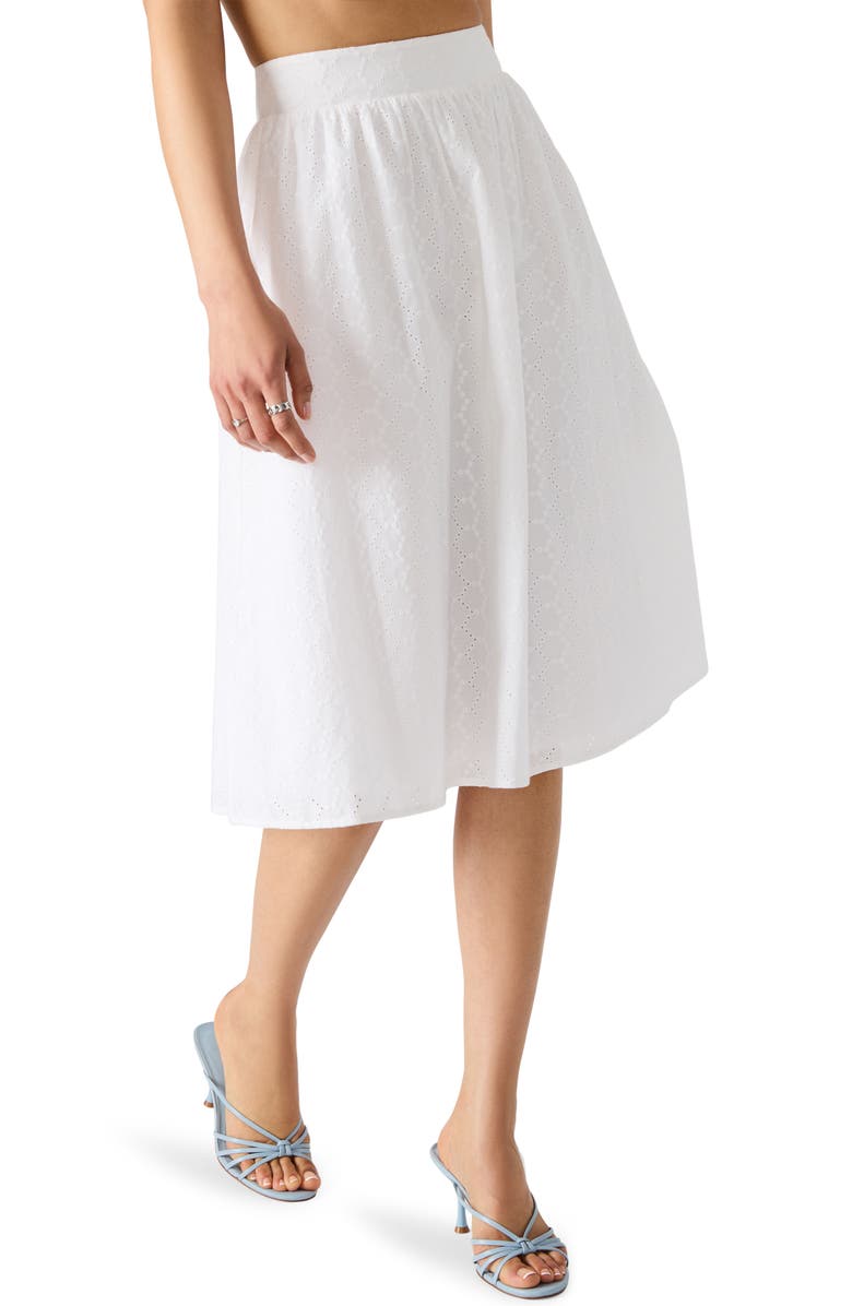 Steve Madden Carlynn Eyelet Cotton Skirt, Alternate, color, White