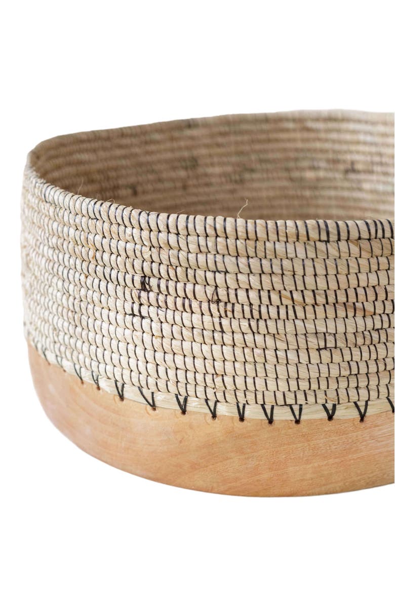 indego africa Copabu Wooden + Woven Tray, Alternate, color, 