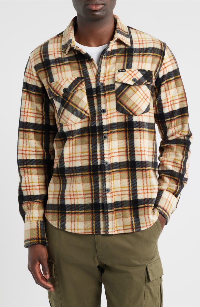 DARK SEAS Zulu Fleece Button-Up Shirt, Alternate, color, Bone