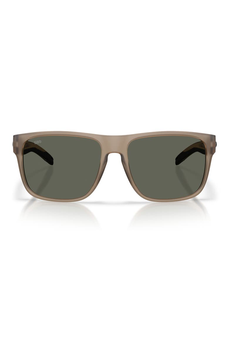 Spearo XL 59mm Polarized Square Sunglasses, Main, color, MATTE BROWN SMOKE / GRAY 580G