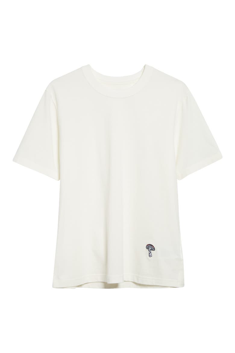 Embroidered Mushroom Pima Cotton Jersey T-Shirt, Alternate, color, 9071 CHALK