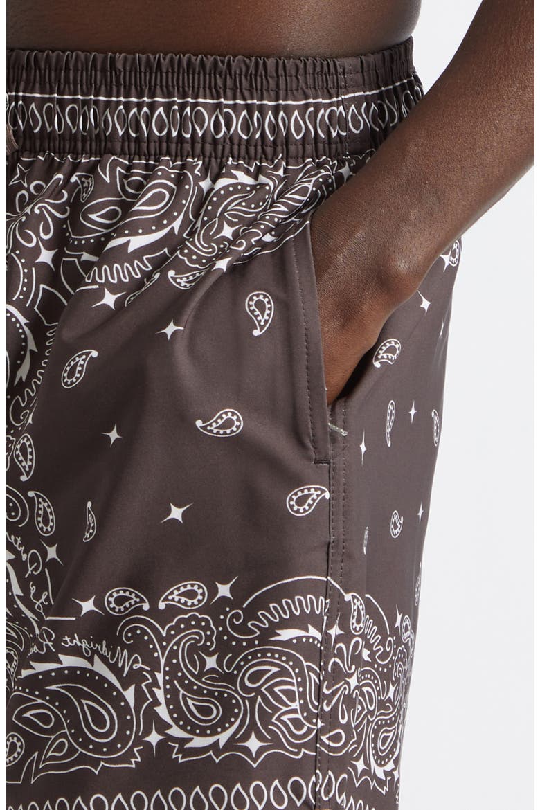 x La Porte Drawstring Shorts, Alternate, color, BROWN BANDANA PRINT