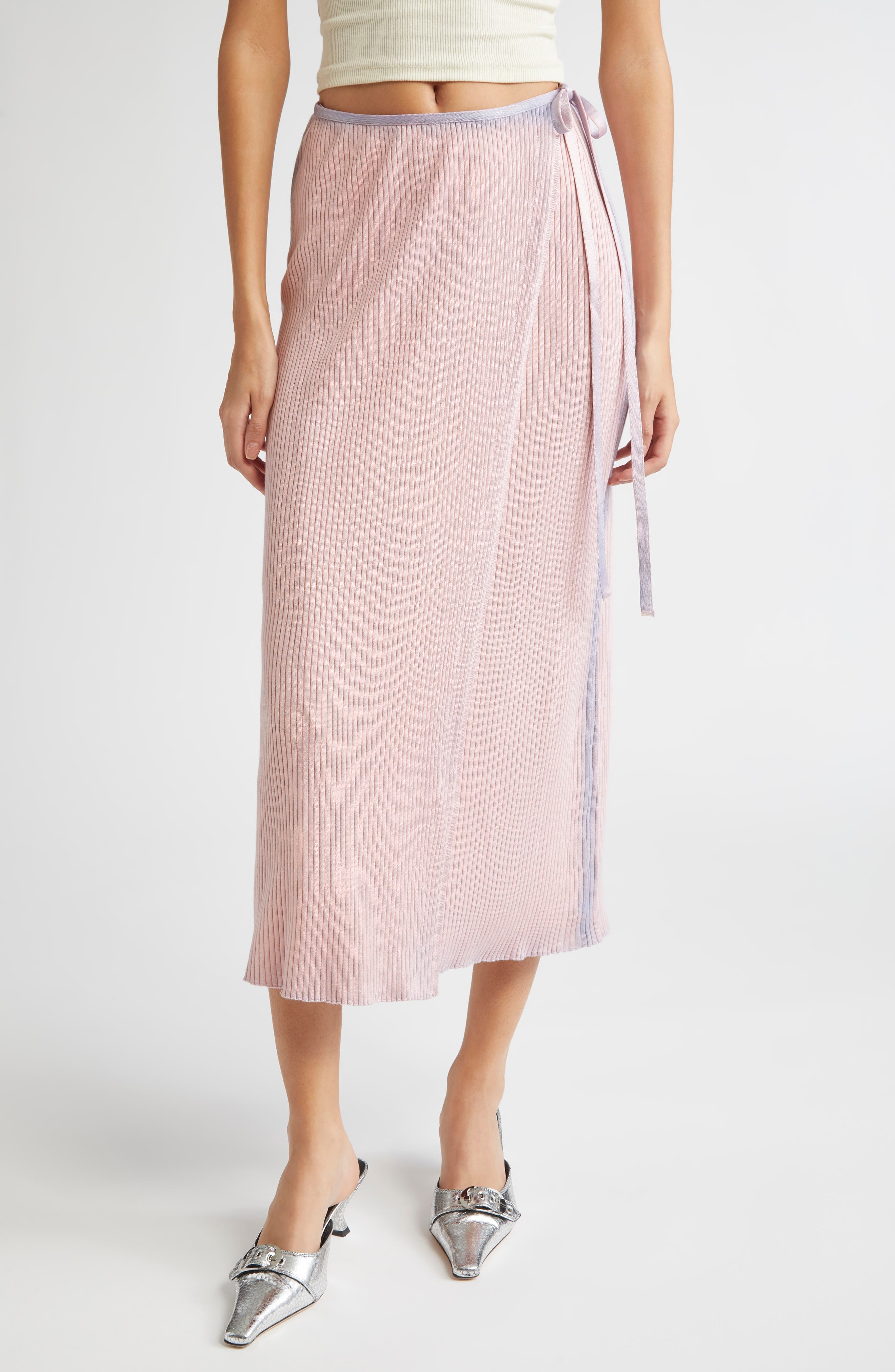DIESEL® Ombré Rib Knit Wrap Skirt