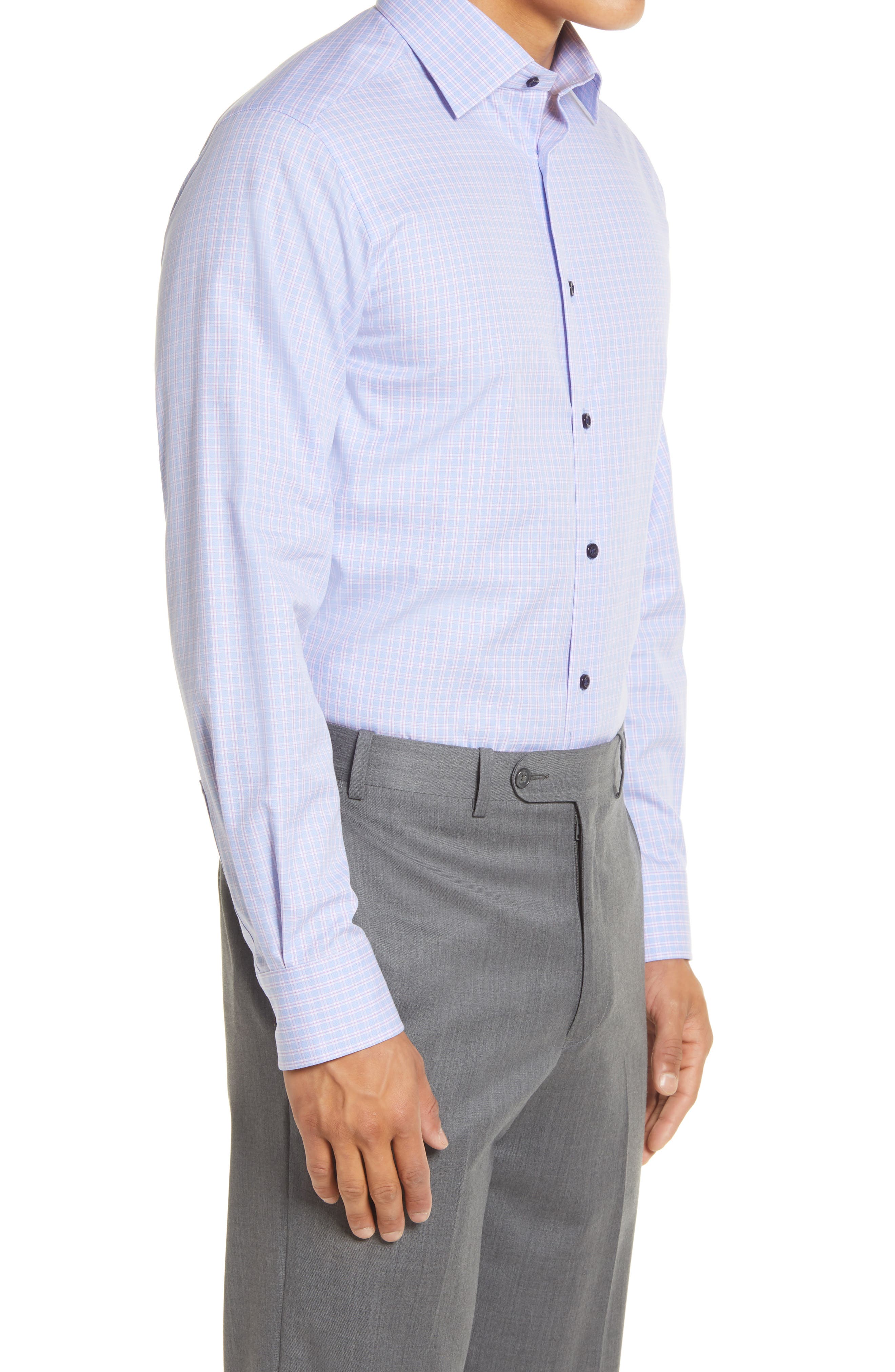David Donahue Trim Fit Check Dress Shirt (Men) | Nordstromrack