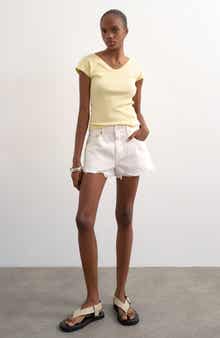 Distressed Denim Shorts