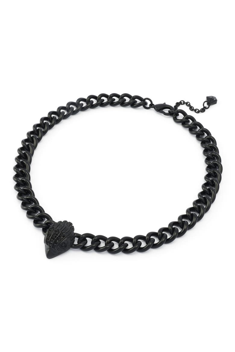 Eagle Collar Necklace, Alternate, color, JET