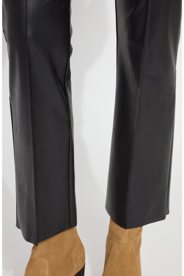 'Lyssentials Elysse Faux Leather Ankle Bootcut Pants, Alternate, color, BLACK