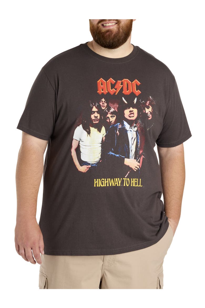 Big & Tall ACDC Highway Graphic Tee, Main, color, GRAPHITE