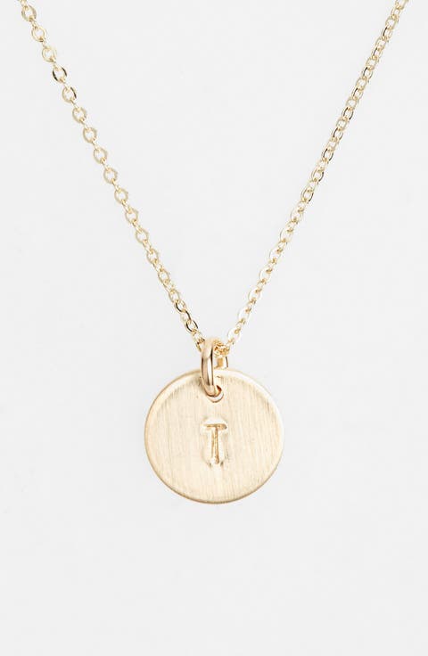14k-Gold Fill Initial Mini Circle Necklace