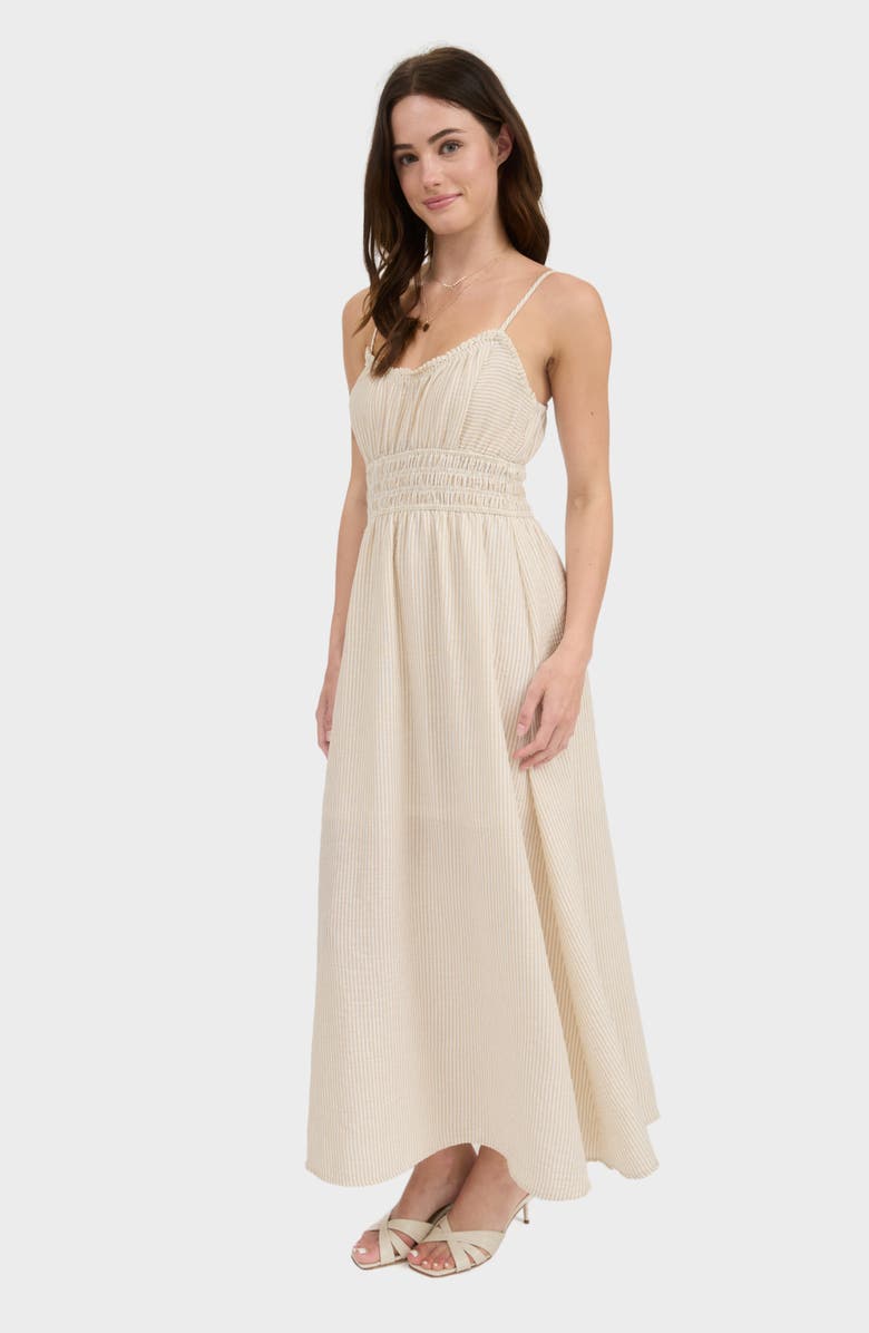 AUGUST SKY Stripe Maxi Dress, Alternate, color, Khaki