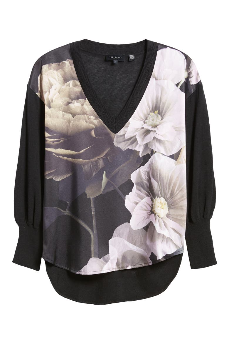Hanaly High-Low Sweater, Alternate, color, BLACK