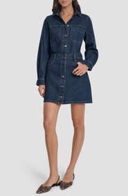 DKNY Jeans Long Sleeve Denim Shirtdress