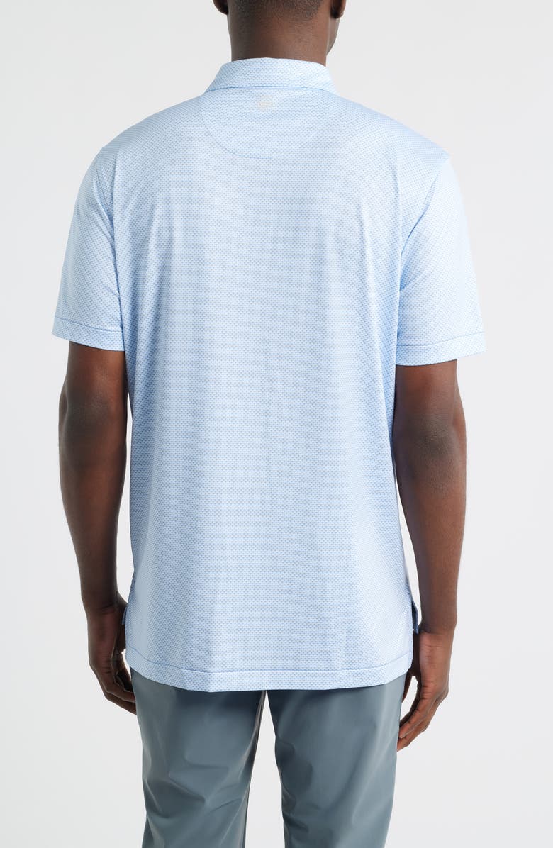 Peter Millar Medina Microprint Performance Jersey Polo, Alternate, color, Bluebird