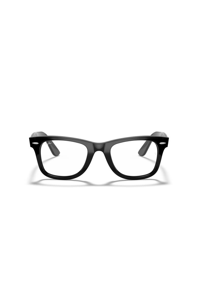 Ray-Ban 50mm Square optical glasses, Alternate, color, Black