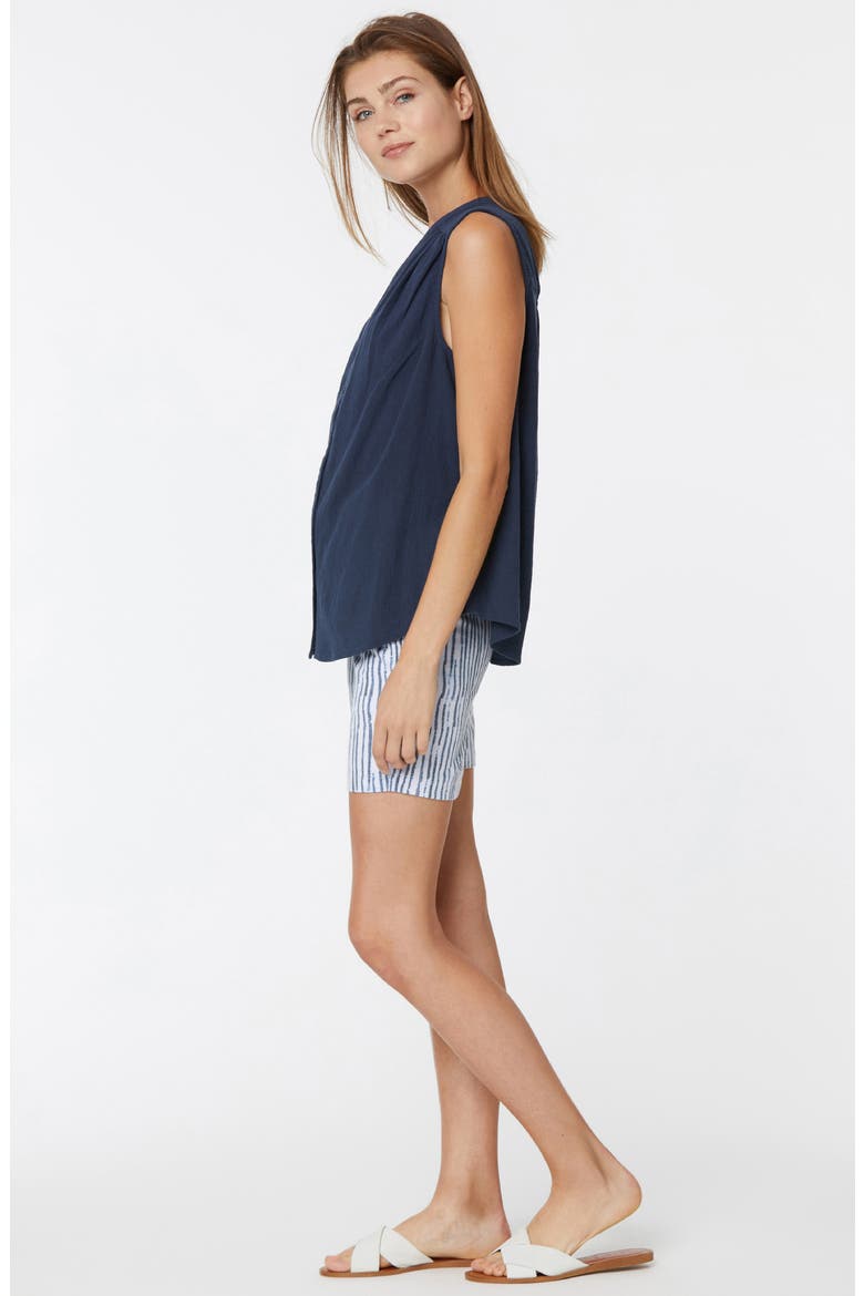 Smocked Detail Gauze Tunic, Alternate, color, OXFORD NAVY