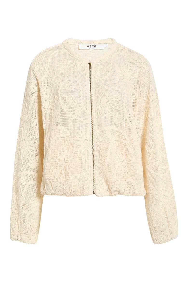 Aeva Embroidered Floral Lace Jacket, Alternate, color, NATURAL