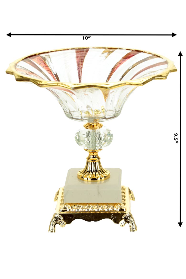 Footed Pedestal Bowl, Alternate, color, Amber