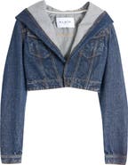 Alaïa Hooded Crop Denim Jacket