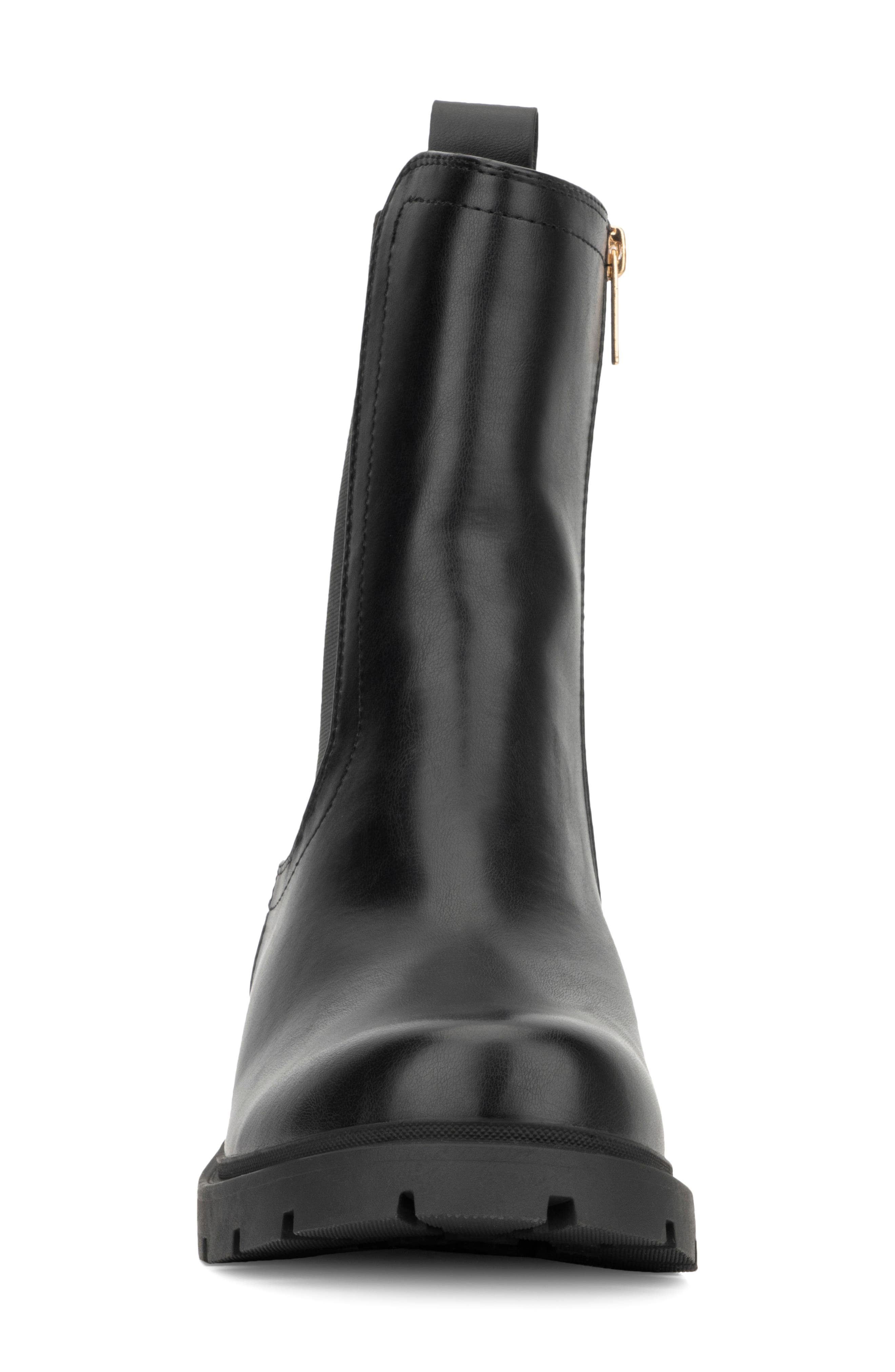 NEW YORK AND COMPANY Mandi Lug Sole Chelsea Boot, Alternate, color, Black