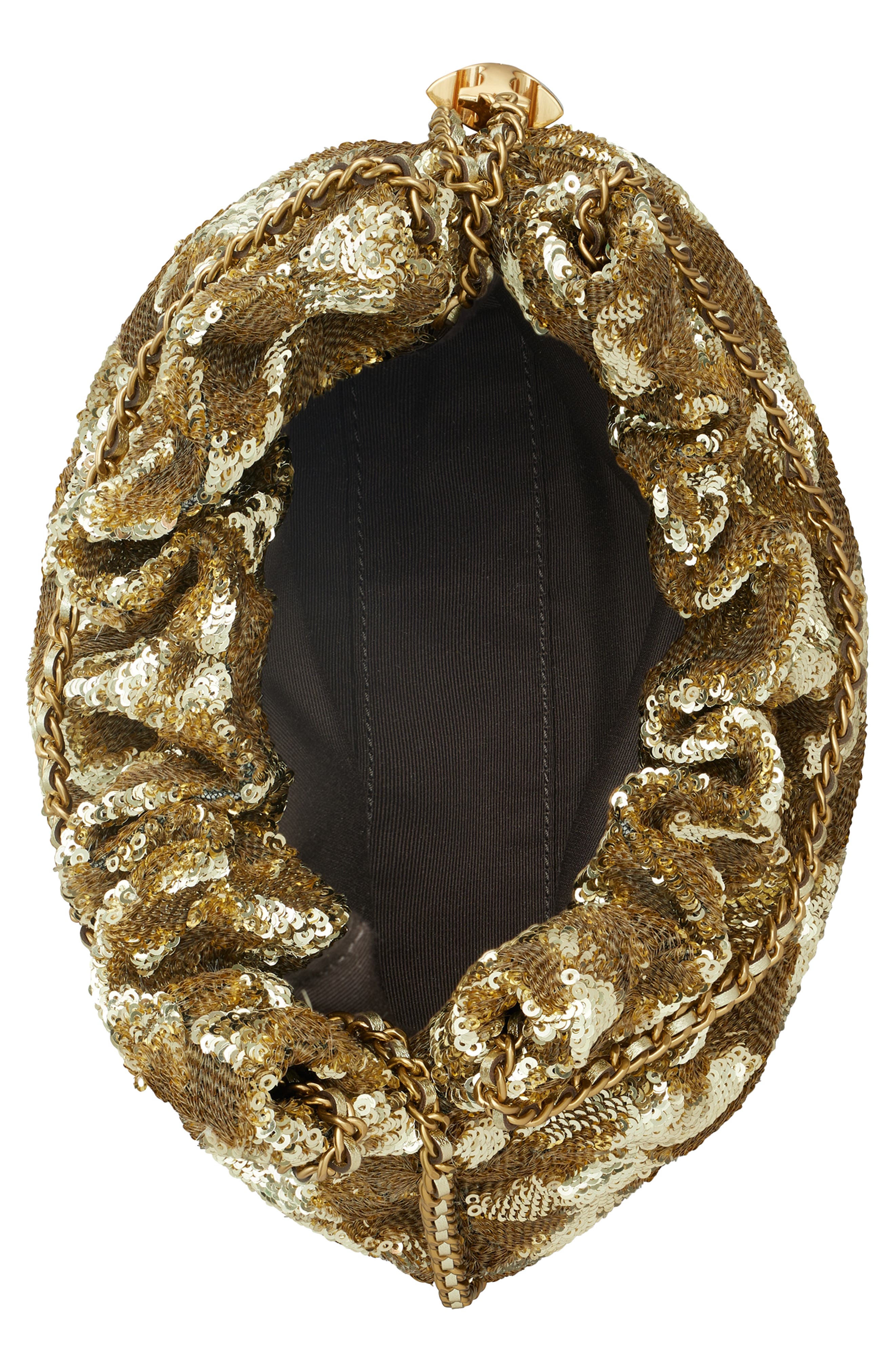 Tory Burch Mini Fleming Sequin Hobo Bag, Alternate, color, 